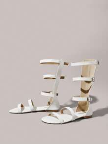 Styleloop Women's Flat Sandals, Bohemian, Beach Vacation, Western Wind, Summer Wear, Travel Essentials - White - View 4