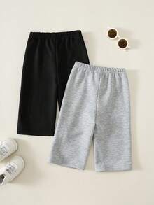 Unisex Baby Jungen/Mädchen Baby Jungen 2 Stücke Set Herbst/Winter Lässig Vielseitig Weite Jogginghose Mehrteiliges Set, Baby Jungen Outfit Sets, Baby Jungen Herbst/Winter Kleidung, Baby Unterteil, Squishy - Schwarz und Weiss - Übersicht 2