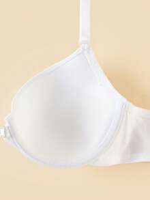 Bralution 1pc Comfortable Front Closure Gather & Lift Underwire Bra, Lift Small Bust, Reduce Side Bulge, Adjustable Cup Shape - White - View 11