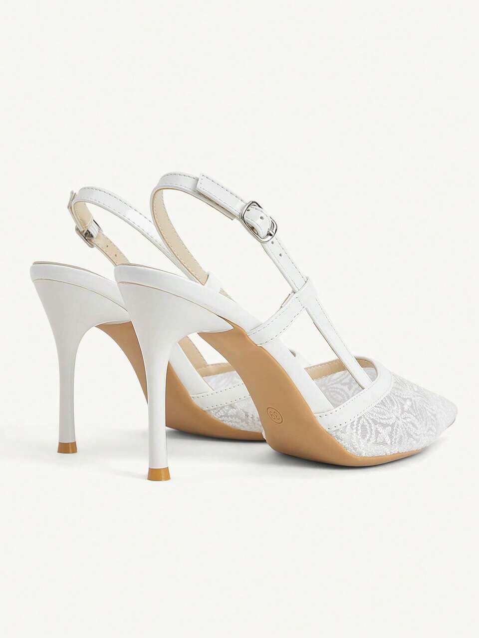 CUCCOO CHICEST Women Shoes Pointed Thin High White Mesh Simple Women's Slingback Shoes Party Banquet Simple Fashion Elegance Sexy Women's High Heel