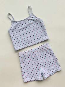 DAZY Young Girl Summer Beach All-Over Print Tankini And Shorts Two-Piece Swimsuit Set - Blue - View 7