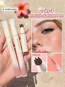 SHEGLAM Sunspell Penna per Lentiggini e Guance-Hush hush Timbro Penna Lentiggini Tinta Liquida Blush Liscio Lunga Durata Anti-Sbavatura Anti-Sudore Combo Multiuso - Hush Hush - Visualizzare 1