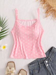 SHEIN 1pc Teenager Colorful Vibrant Style Sleeveless Tank Top, Bright Pattern Design, Simple Hemline, Non-Fleece Lightweight Structure, Suitable For Sports, Campus Activities And Spring/Summer Casual Wear - Multicolor - View 5