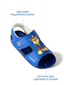 SHEIN | PAW Patrol 夏季兒童與幼兒藍色可愛卡通EVA涼拖鞋，透氣柔軟舒適，男孩適用室內外、遊樂場，拖鞋涼鞋 - 藍色 - 查看 2