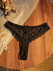 Divavoom 1pc Women's Lace Thong - Black - View 2