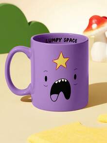 ADVENTURE TIME X SHEIN 1 buah Mug Keramik Bergambar Kartun 10,14oz/300ml, Cocok untuk Air, Susu, Jus, Kopi, Teh, BMO, JAKE, FINN, LUMPY SPACE, ADVENTURE TIME - Purple - View 4