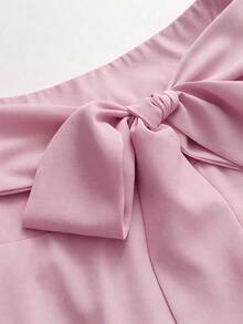 Rometta Plus Size Women's Casual Solid Color Long Skirt, Versatile For Daily Work - Dusty Pink - View 6