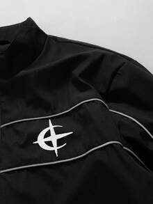 PAVTROS Men's Casual Colorblock Trim Jacket - Black - View 7