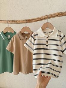 LMoss Kids 兒童小男孩短袖百搭休閒3件套 Polo 衫 - 彩色 - 查看 3