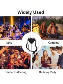 1/2/4Pcs Portable Wine Glass Holder, Neck Hanging Stemware Rack With Adjustable Strap & Neoprene Protective Sleeve, Hands-Free Design For Party Picnic BBQ, Available In Black & Pink - Multicolor - View 6
