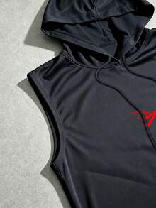 Gym Rark Men's Drawstring Hooded Casual Versatile Daily Travel Sports T-Shirt - Black - View 4