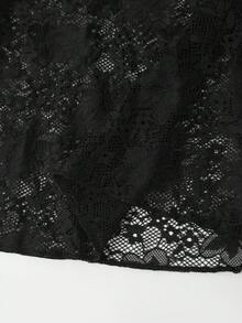 Lacomfia Blazer Ukuran Besar Elegan Warna Polos dengan Hiasan Renda - Hitam - View 7