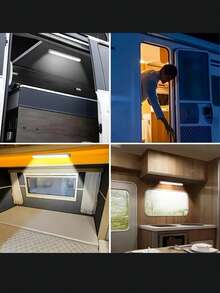 Luz con sensor de movimiento LED inteligente, accesorio de iluminación para caravana, 3 modos de atenuación, recargable por USB con batería de litio incorporada, fácil instalación para armario, gabinete, dormitorio, baño, escaleras y talla grande - Blanco - Ver 12