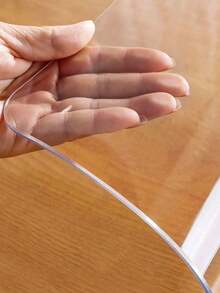 1pc 0.8mm PVC Clear Table Protector, Waterproof Heat Resistant Transparent Desk Mat For Office Nightstand Side Table - Transparent - View 7