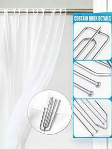45pcs Stainless Steel Curtain Clip Hooks, 4-Claws Curtain Clip Hooks Applicable For Windows, Doors, …Bathroom Curtains Gifts Birthday Graduatio - multicolor - View 11