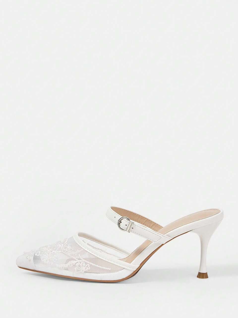 CUCCOO HITCHD Women Shoe Spring And Summer New Models, Mesh Embroidery Pointed Mueller Sandals, Buckle Thin Heels And Slippers High Heels, Retro Light And Familiar Style, Commuter Work Shoes, Dating Banquet Shoes, Elegant Is Thin And Versatile