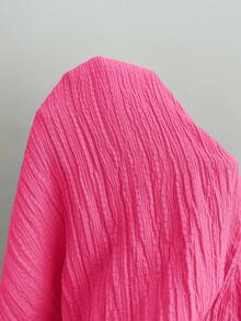 BrightlyHer 女款大尺碼亮色背心與短褲套裝 - 玫紅色 - 查看 7