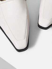Mnmlis Fashion High Heels, Comfortable And Simple For All Seasons, Thick Heel And Slip-On Design Are Suitable For Various Fashion Combinations - White - View 3