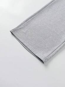 SHEIN 青少年女孩抽繩下擺可調節寬腿直筒休閒長褲 - 彩色 - 查看 7