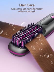 Teckwe Cordless Hair Straightener Brush, Portable Negative Ion Anti-Scald Straightening Comb With LCD Temperature Display For Travel Home Hair Styling - Multicolor - View 5