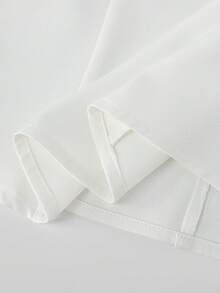 SHEIN LUNE White Backless Beaded Bow Decor Sleeveless Women's Blouse Wedding Dinner Summer Romantic Elegant - White - View 5