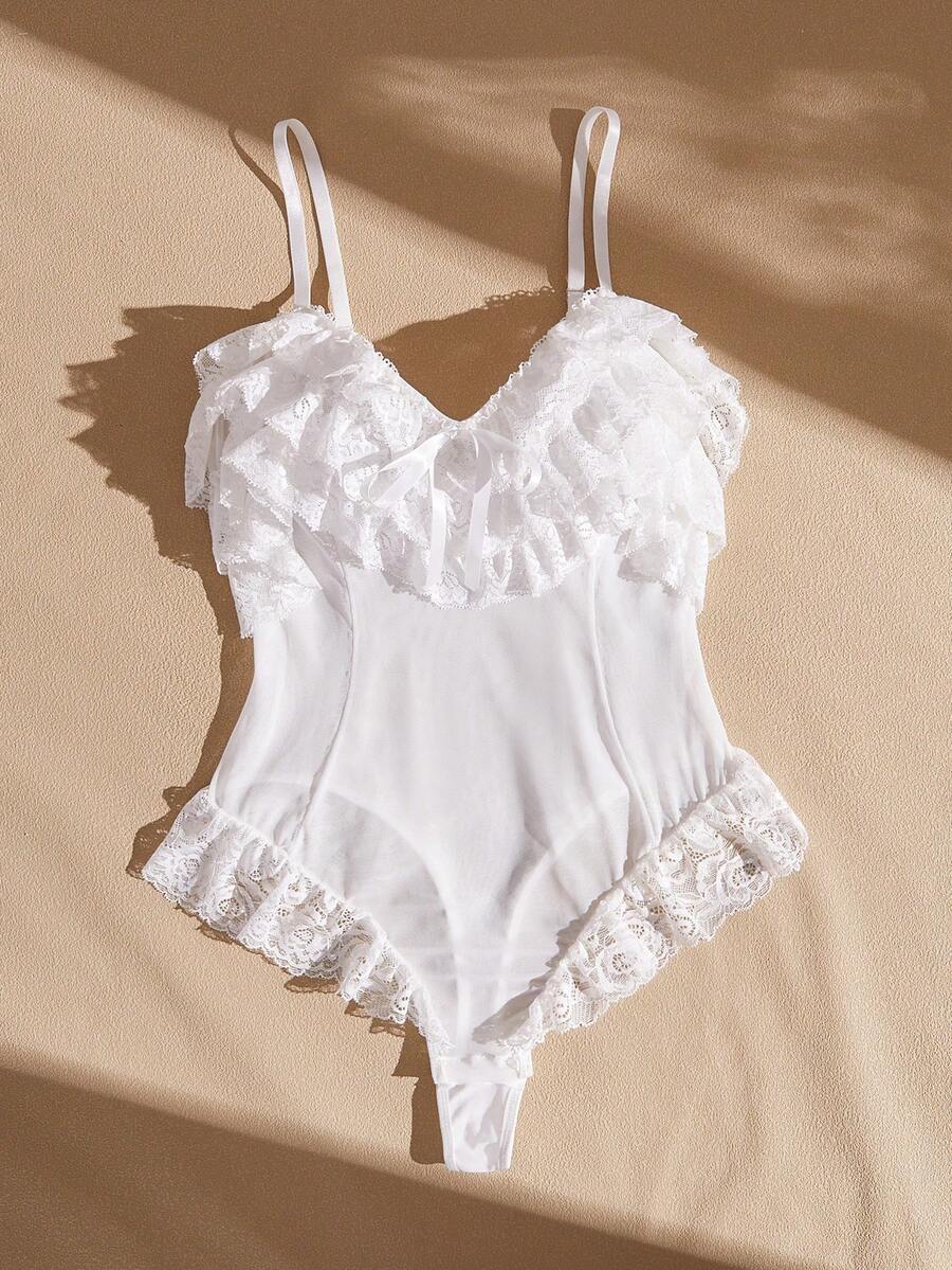 Lullawish Bohemian Ruffled Women's Jumpsuit - White - View 1
