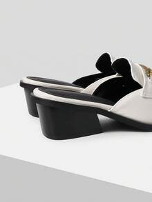 Mnmlis Fashion High Heels, Comfortable And Simple For All Seasons, Thick Heel And Slip-On Design Are Suitable For Various Fashion Combinations - White - View 4