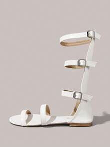 Styleloop Women's Flat Sandals, Bohemian, Beach Vacation, Western Wind, Summer Wear, Travel Essentials - White - View 7