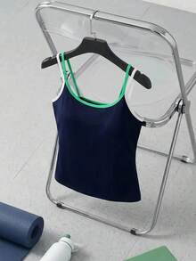 Cheerettes Camisola deportiva de bloques de color para mujer talla grande - Azul Marino - Ver 2
