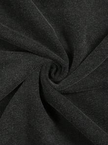 ROMWE MEN Goth 男士連帽拉鍊口袋休閒百搭日常穿著長袖運動衫 - 黑色 - 查看 5