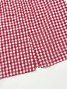 GlowEve Women's Autumn Casual 70s Plaid Skirt Back-To-School School Red And White - Red - View 3