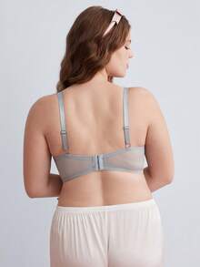 Elorette Bra Balconette Nyaman Motif Bunga Biru Muda, Dukungan & Cakupan Tinggi, Mengangkat & Memperindah, Ukuran Plus - Baby Blue - View 3