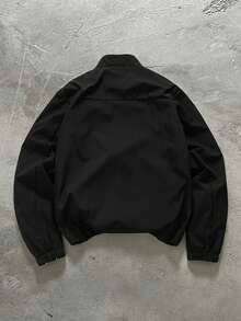 PAVTROS Men's Casual Colorblock Trim Jacket - Black - View 2