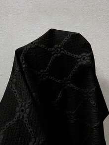 SHEIN LUNE 大尺碼優雅提花針織蕾絲通勤休閒日常夾克與長褲 2件組，適合派對與下午茶，春季/夏季 - 黑色 - 查看 5