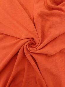 BrightlyHer Plus Size Women Solid Color 3/4 Sleeve Shirt And Wide Leg Pants Casual 2 Pieces Set - Burnt Orange - View 7
