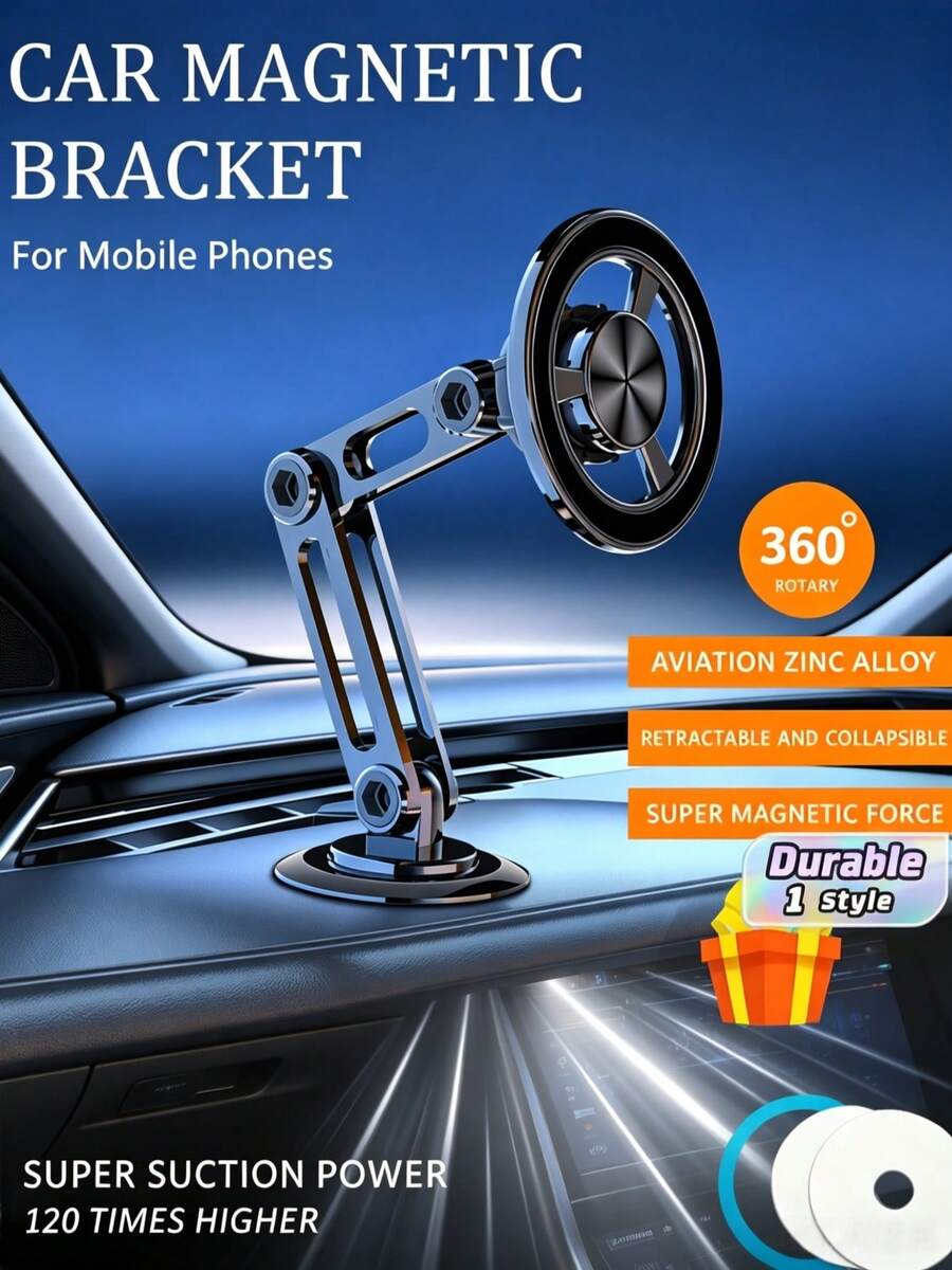 All-Aluminium Alloy Car Phone Mount With A 360-Degree Rotating Multi-Joint Design. This Universal Car Accessory Is Ideal For Use With Sat-Nav Systems And Makes A Stylish Gift For Both Men And Women, Suitable For Home, Business And Everyday Use.