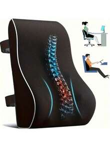1 PC Breathable Airflow Lumbar Support Pad With Elastic Strap Ergonomic Home Office Chair Back Support Car Seat Cushion For Home And Car Ventilated Cooling Long Sitting Comfort - standard - View 8