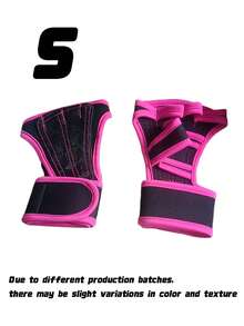 1 Pair Ventilated Weight Lifting Workout Gloves For Men Women, Built-In Wrist Wraps And Non-Slip Palm Silicone Exercise Gym Gloves For Cross Training Powerlifting. - Pink - View 9