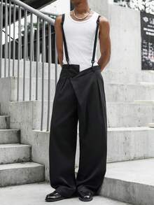 Major Grit Men's Fashion Commuter Solid Color Overalls - Black - View 8