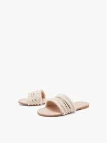 Alvarani Ladies' Vacation Style Fringed Flat Sandals, Beach Summer Open-Toe Slippers For Women - Apricot - View 5