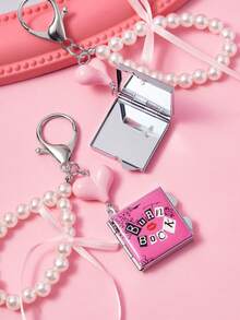 Mean Girls | SHEIN 時尚鋅合金銀色鑰匙圈 奢華精緻包包吊飾 仿珍珠掛飾 紀念品 收藏品 禮品用 適用於錢包、書包、後背包、汽車配件 心形掛鉤 - 彩色 - 查看 3