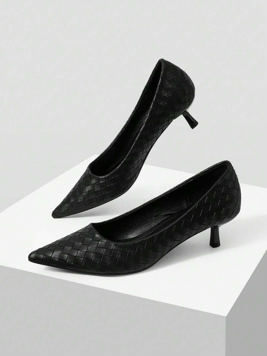 Mnmlis Women's Shoes New Pointed Soft-Soled High-Heeled Shoes, Elegant And Comfortable Commuting Versatile Black - Black - View 1