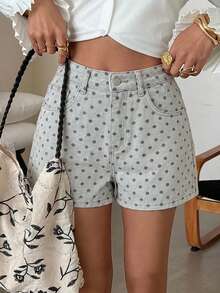 DAZY Spring/Summer Women's Casual Solid Color Washed Shorts - Light Grey - View 7