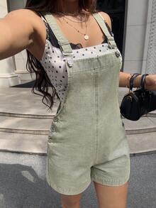 Rivivi Women's Summer Casual Denim Overalls Vacation Sage Green - Dusty Blue - View 6