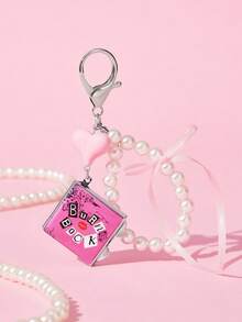 Mean Girls | SHEIN 時尚鋅合金銀色鑰匙圈 奢華精緻包包吊飾 仿珍珠掛飾 紀念品 收藏品 禮品用 適用於錢包、書包、後背包、汽車配件 心形掛鉤 - 彩色 - 查看 2
