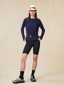 OutZeal 女款戶外運動健身上衣 UV 防曬涼感交叉褶皺長袖 T-shirt 夏季款 - 紫色 - 查看 6