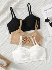 SHEIN Tween女孩極簡休閒加厚親膚舒適內衣3件組 - 彩色 - 查看 5