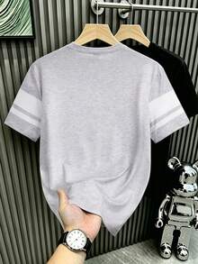 Manfinity Hypemode 3pcs Men's Color Block Striped Short Sleeve T-Shirts - Multicolor - View 5