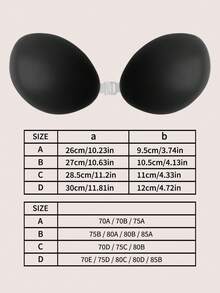 SHEIN 矽膠隱形胸罩 4X 墊片式矽膠黏貼胸罩 婚紗乳貼 - 黑色 - 查看 2