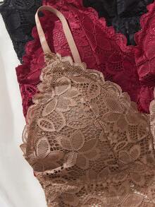 SHEIN Elegant Solid Color Lace Camisole Base Layer 3-Piece Set - Multicolor - View 6